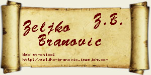 Željko Branović vizit kartica